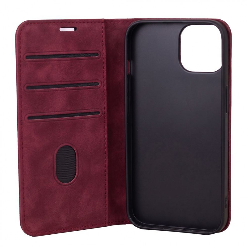 TFO Smart Suede atverčiamas dėklas iPhone 17 Pro Max 6,9 / iPhone 18 Pro Max 6,9, bordo