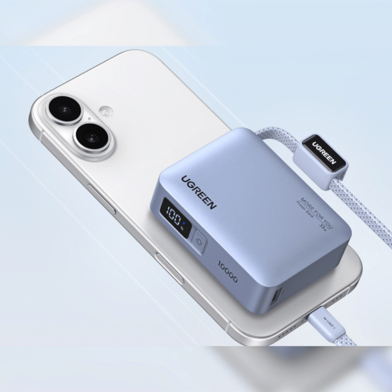 Ugreen PB584 išorinis akumuliatorius 10000 mAh, pilkas