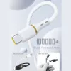 Dudao 1 m 60 W USB-C–USB-C duomenų kabelis, skystasis silikonas, baltas