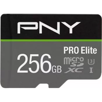 PNY PRO Elite P-SDU256V31100PRO-GE 256 GB microSDXC kortelė, UHS-I U3, A1, V30, su SD adapteriu