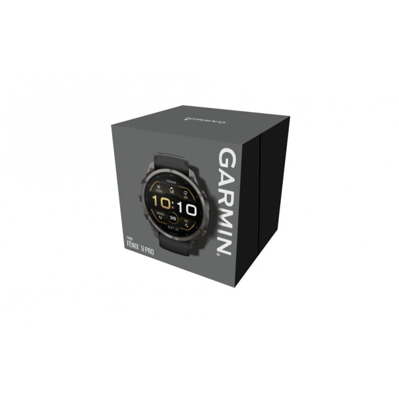 Garmin Fenix 9 Pro 010-04337-16 išmanusis laikrodis (51 mm), Carbon Gray DLC titanas, silikoninė juoda / pilka apyrankė