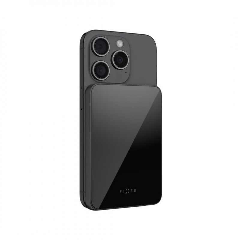 Fixed MagZen 10 Crystal nešiojamoji baterija, Qi2, 10000 mAh, juoda