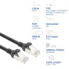 ACT FC2900 juodas S/FTP CAT6A jungiamasis kabelis 0,5 m, TPE, itin lankstus, RJ45 su apsauga nuo užkabinimo