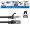 ACT FC2905 juodas S/FTP CAT6A jungiamasis kabelis 5 m, TPE, itin lankstus, RJ45 su apsauga nuo užkabinimo