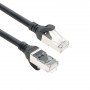 ACT FC2915 juodas S/FTP CAT6A jungiamasis kabelis 15 m, TPE, itin lankstus, RJ45 su apsauga nuo užkabinimo