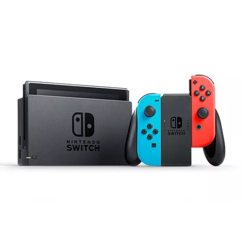 Nintendo Switch (naujoji atnaujinta versija) nešiojamoji konsolė žaidimams, juoda / mėlyna / raudona, 15,8 cm (6,2 colio), 32 GB, Wi-Fi