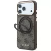 Guess GUE005690 Ring Stand 360 4G Classic Logo MagSafe dėklas, skirtas iPhone 18 Pro Max / 17 Pro Max, rudas