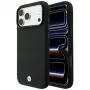 BMW Kevlar Metal Logo MagSafe telefono dėklas iPhone 18 Pro Max / 17 Pro Max, juodos spalvos