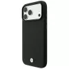 BMW Kevlar Metal Logo MagSafe telefono dėklas iPhone 18 Pro Max / 17 Pro Max, juodos spalvos