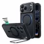 ESR Classic Hybrid Kickstand MagSafe dėklas telefonams iPhone 17 Pro Max / 18 Pro Max, matinis juodas
