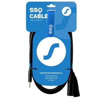 SSQ MIXLR1 SS-1816 garso laidas, 3,5 mm stereo jack – 2x XLR, 1 m, juodas