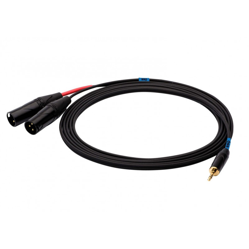 SSQ MIXLR1 SS-1816 garso laidas, 3,5 mm stereo jack – 2x XLR, 1 m, juodas