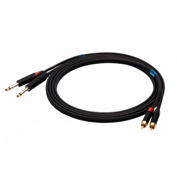 SSQ RCAJM1 SS-1427 garso kabelis 2x RCA į 2x 6,3 mm mono kištukus, 1 m, juodos spalvos