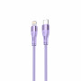Tellur silikoninis kabelis Type-C – Lightning, PD 30 W, 1 m, violetinės spalvos