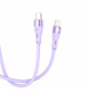 Tellur silikoninis kabelis Type-C – Lightning, PD 30 W, 1 m, violetinės spalvos