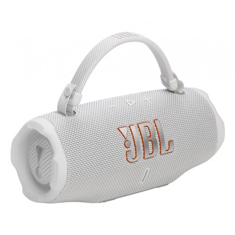 JBL Charge 6 pernešamas Bluetooth garsiakalbis, baltas