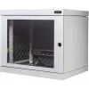 Silence Rack 99SRWV124GG garsą slopinanti 19 colių tinklo spinta tvirtinama prie sienos, 12 U, 450 mm gylio, permatomos durys, 1 tylus ventiliatorius, šviesiai pilka