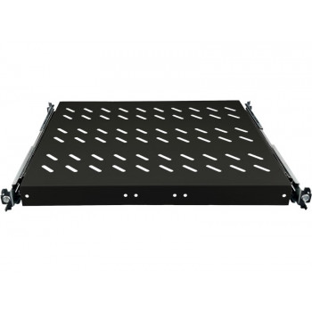 Alantec SA-PW-19-1U-370-4-C juoda ištraukiama 19″ 1U serverių spintos lentyna, 370 mm gylio, 4 tvirtinimo taškai