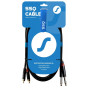 SSQ RCAJM2 SS-1428 garso jungiamasis kabelis, 2x RCA – 2x 6,3 mm mono jack, 2 m, juodas
