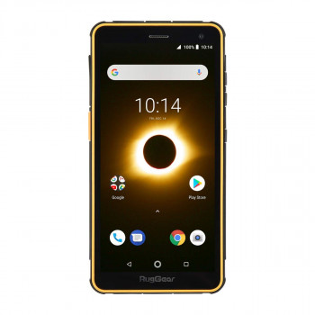 RugGear RG650 Dual išmanusis telefonas su 5,5 colio ekranu, juodas ir geltonas