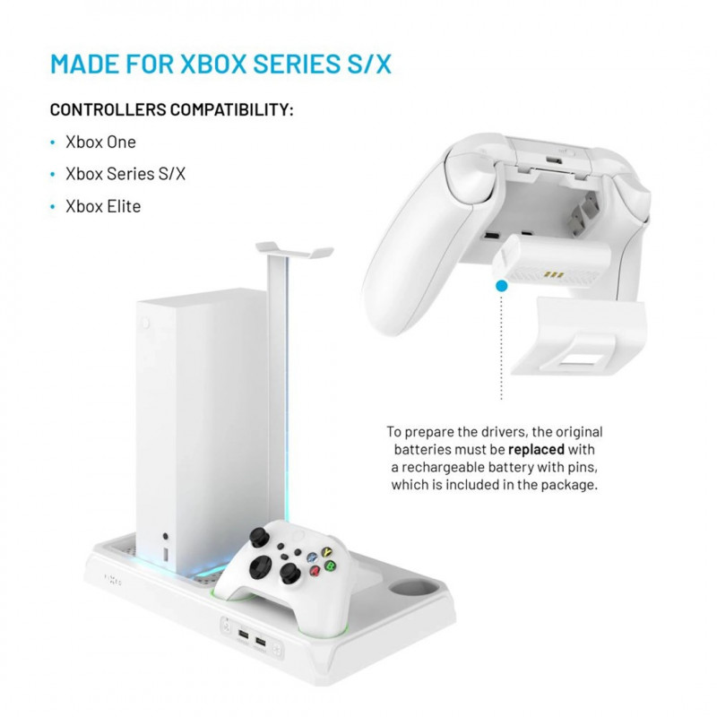 Fixed FIXXB-MCS-WH balta daugiafunkcė stotelė, skirta Xbox Series X/S