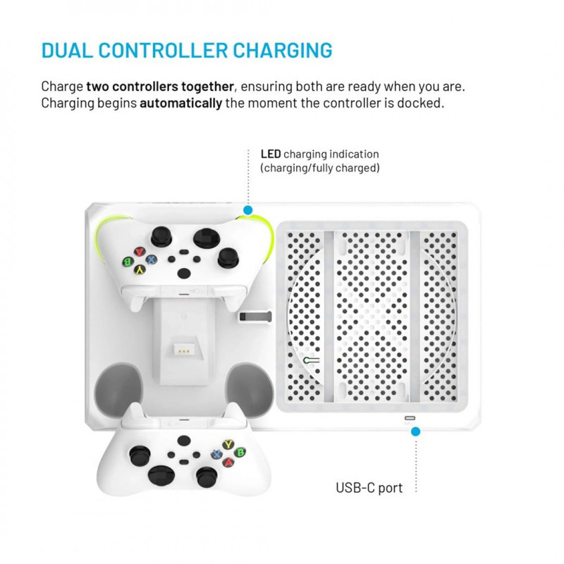 Fixed FIXXB-MCS-WH balta daugiafunkcė stotelė, skirta Xbox Series X/S
