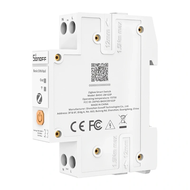 SONOFF BASIC-ZB1GSP išmanusis jungiklis „Zigbee“, DIN bėgeliui, 32 A