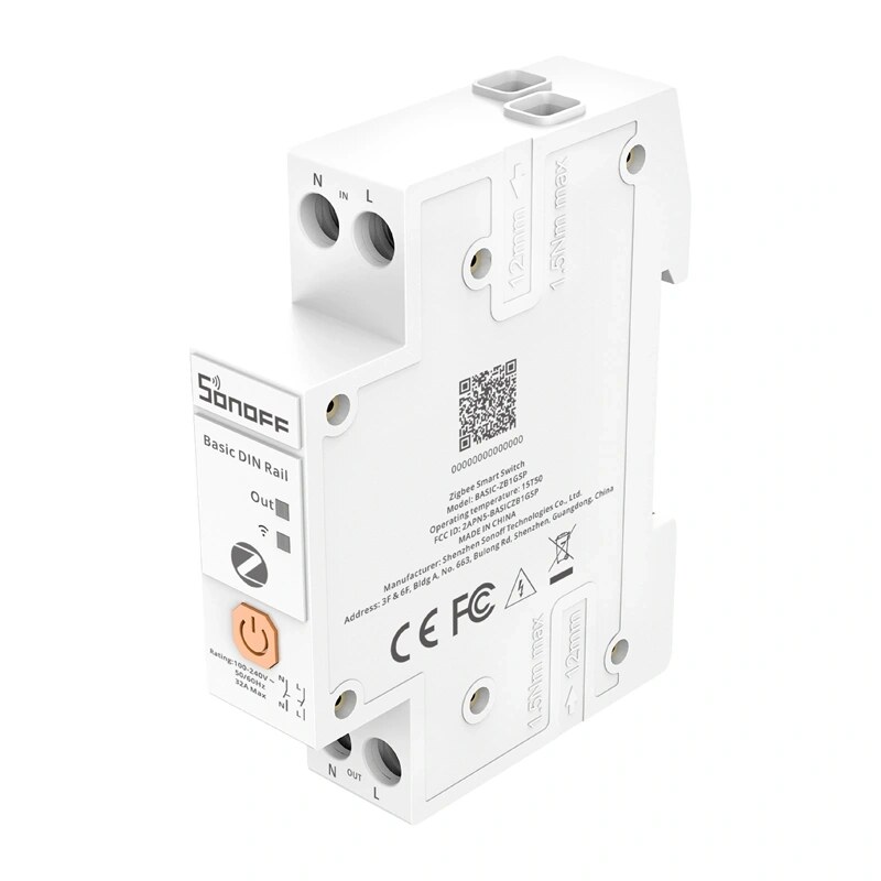 SONOFF BASIC-ZB1GSP išmanusis jungiklis „Zigbee“, DIN bėgeliui, 32 A