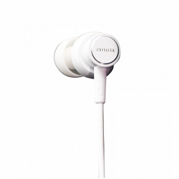 Aiwa ESTM-500W laidinės kišamosios ausinės su mikrofonu, 3,5 mm jungtis, baltos
