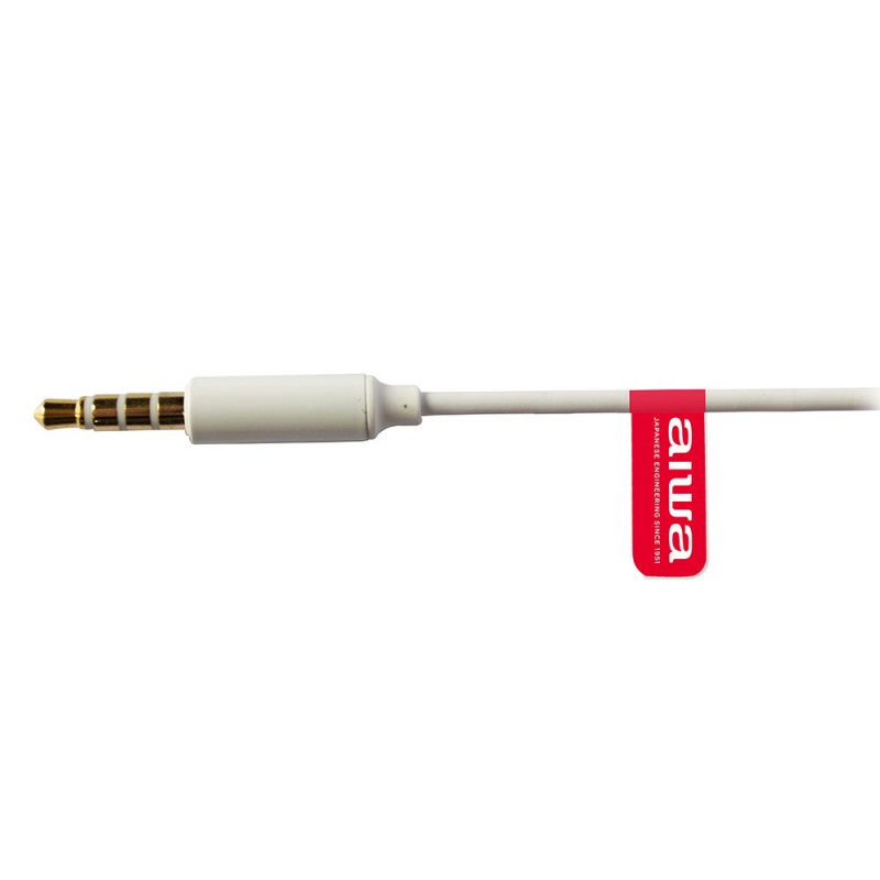Aiwa ESTM-500W laidinės kišamosios ausinės su mikrofonu, 3,5 mm jungtis, baltos