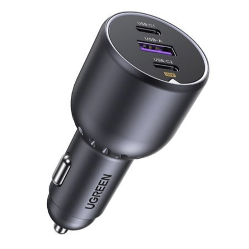 Ugreen EC705 automobilinis USB įkroviklis su 2x USB-C, 130 W, 1 m 5 A kabelis