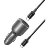 Ugreen EC705 automobilinis USB įkroviklis su 2x USB-C, 130 W, 1 m 5 A kabelis