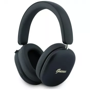 Ausinės Guess GUE005823 ant ausų, Metallic Effect Metal Script Logo, Bluetooth, ENC, juodos spalvos
