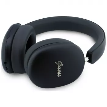 Ausinės Guess GUE005823 ant ausų, Metallic Effect Metal Script Logo, Bluetooth, ENC, juodos spalvos