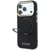 Guess GUE005670 dėklas telefonui iPhone 18 Pro Max / 17 Pro Max, Ring Stand 360 Grained Classic Logo, MagSafe, juodas