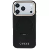 Guess GUE005670 dėklas telefonui iPhone 18 Pro Max / 17 Pro Max, Ring Stand 360 Grained Classic Logo, MagSafe, juodas