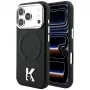 Karl Lagerfeld KF003257 Grained Embossed Ring & Kameo Logo apsauginis MagSafe dėklas iPhone 18 Pro / 17 Pro, juodas