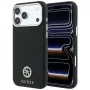Guess GUE005533 Grained Round Strass Logo apsauginis MagSafe dėklas iPhone 18 Pro / 17 Pro, juodas