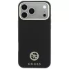 Guess GUE005533 Grained Round Strass Logo apsauginis MagSafe dėklas iPhone 18 Pro / 17 Pro, juodas