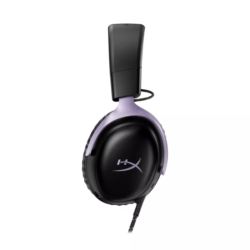 HyperX Cloud III ausinės su mikrofonu žaidimams, juoda / levandų