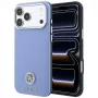 Guess GUE005539 dėklas iPhone 18 Pro / 17 Pro su MagSafe ir Grained Round Strass Logo, mėlynas