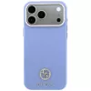 Guess GUE005539 dėklas iPhone 18 Pro / 17 Pro su MagSafe ir Grained Round Strass Logo, mėlynas