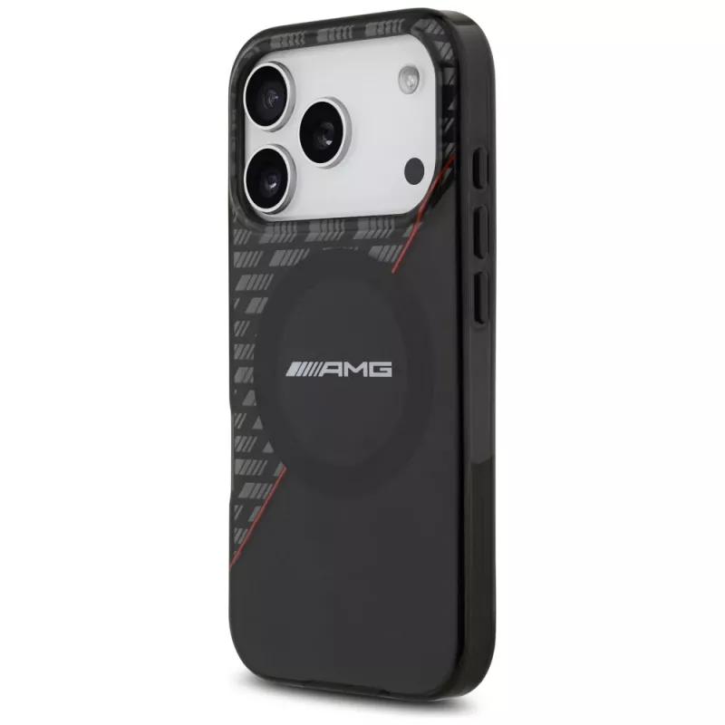 Mercedes AMG00122 AMG IML Double Layer Rhombs MagSafe telefono dėklas, skirtas iPhone 18 Pro / 17 Pro, juodai raudonas