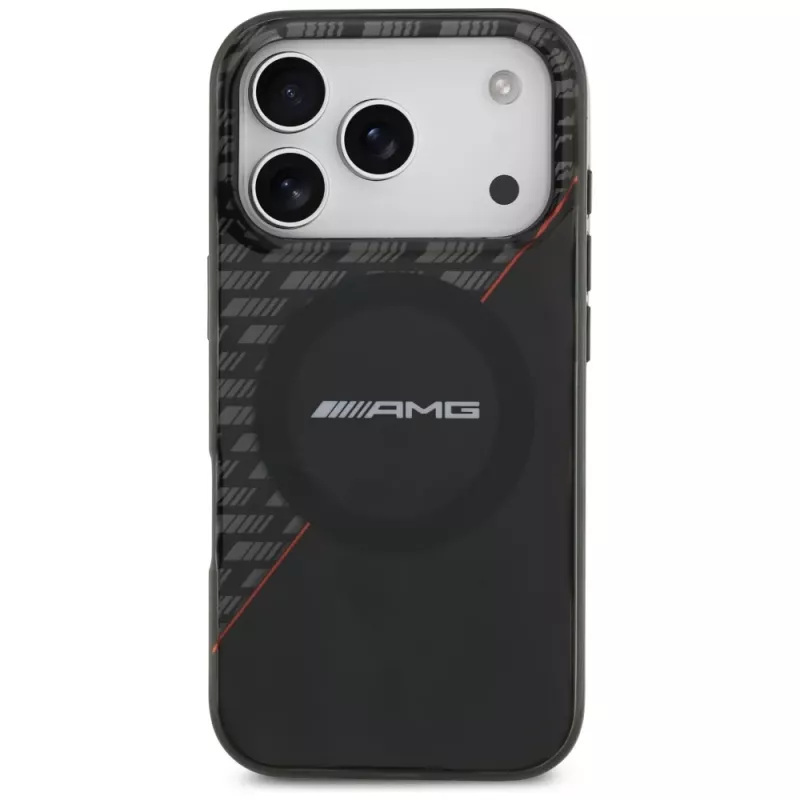 Mercedes AMG00122 AMG IML Double Layer Rhombs MagSafe telefono dėklas, skirtas iPhone 18 Pro / 17 Pro, juodai raudonas
