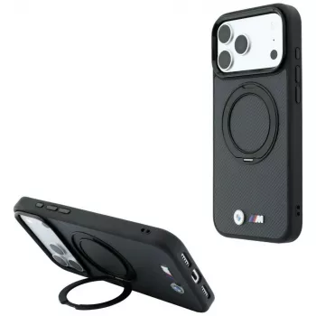 BMW Kevlar Ring Stand 360 MagSafe telefono dėklas iPhone 18 Pro / 17 Pro, antracitinis