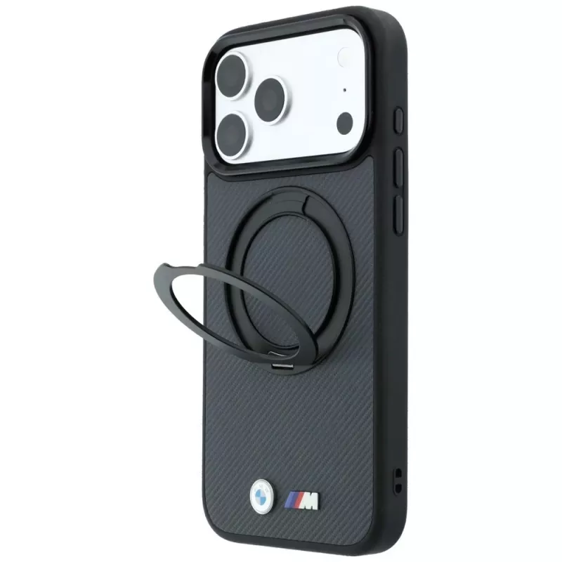 BMW Kevlar Ring Stand 360 MagSafe telefono dėklas iPhone 18 Pro / 17 Pro, antracitinis