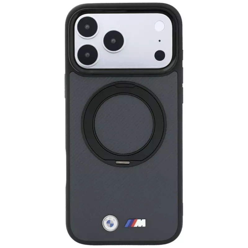 BMW Kevlar Ring Stand 360 MagSafe telefono dėklas iPhone 18 Pro / 17 Pro, antracitinis