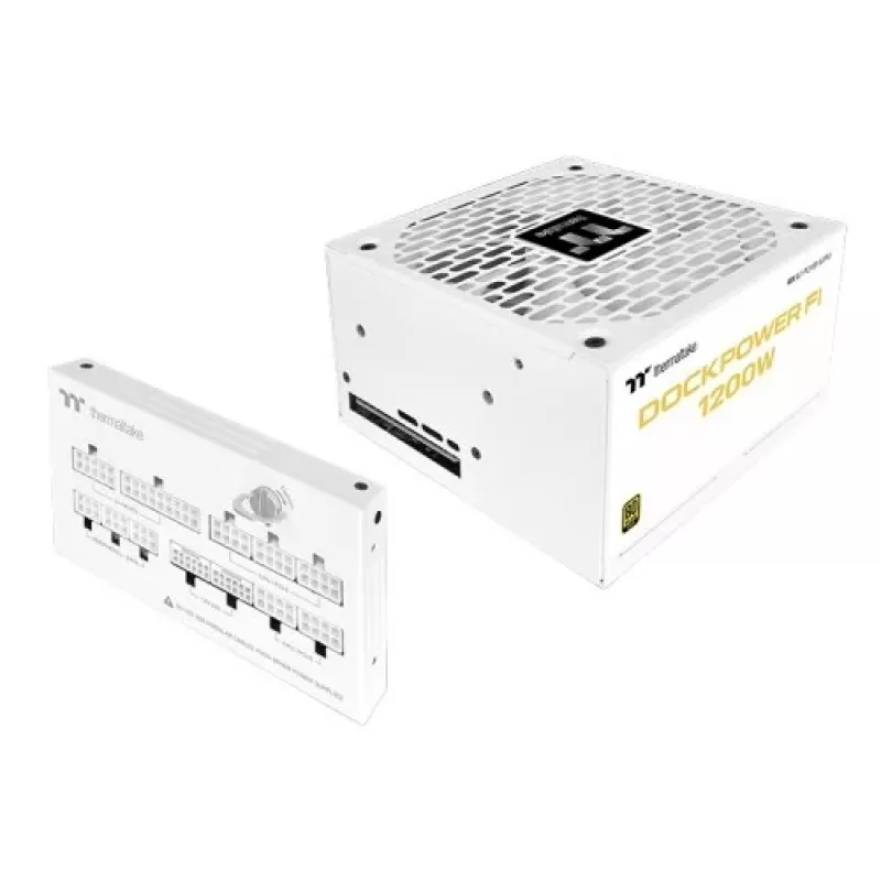 Thermaltake TT Dockpower FI 1200W Snow PC maitinimo blokas, 1200 W, 80 PLUS Gold, modulinis, baltos spalvos
