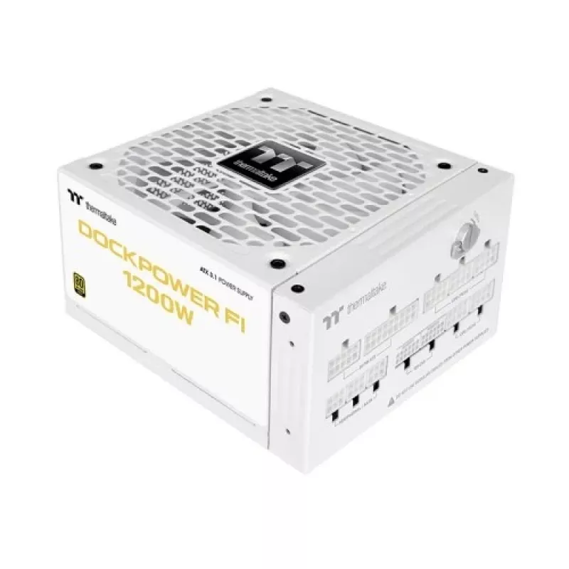 Thermaltake TT Dockpower FI 1200W Snow PC maitinimo blokas, 1200 W, 80 PLUS Gold, modulinis, baltos spalvos