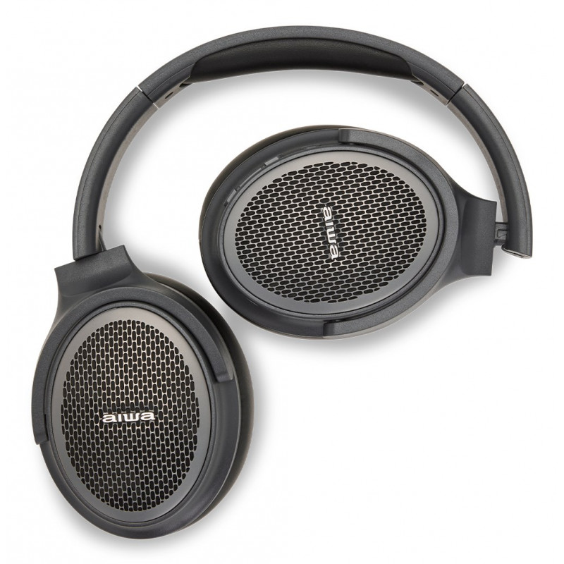 Aiwa HST-250BT pilkos spalvos belaidės ausinės, su mikrofonu, 3,5 mm, Bluetooth 5.0